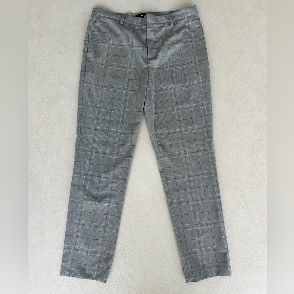 Gray Plaid Men's Pants
